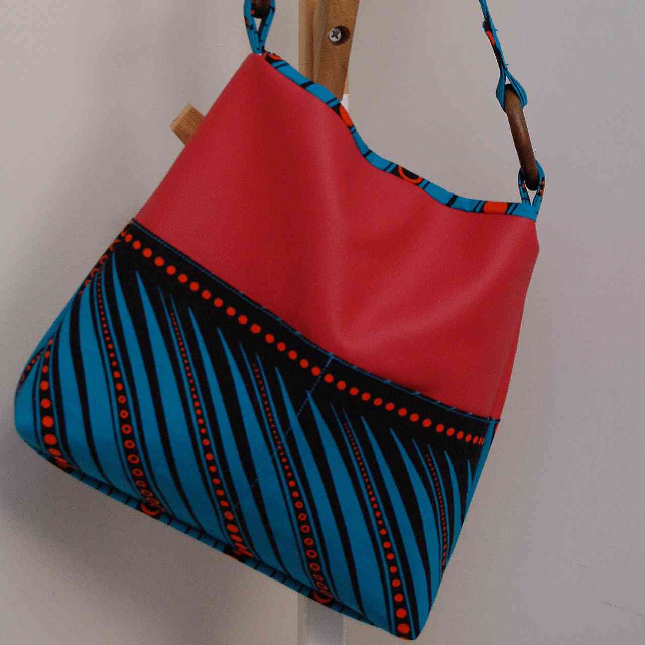 Sac simili rose et turquoise