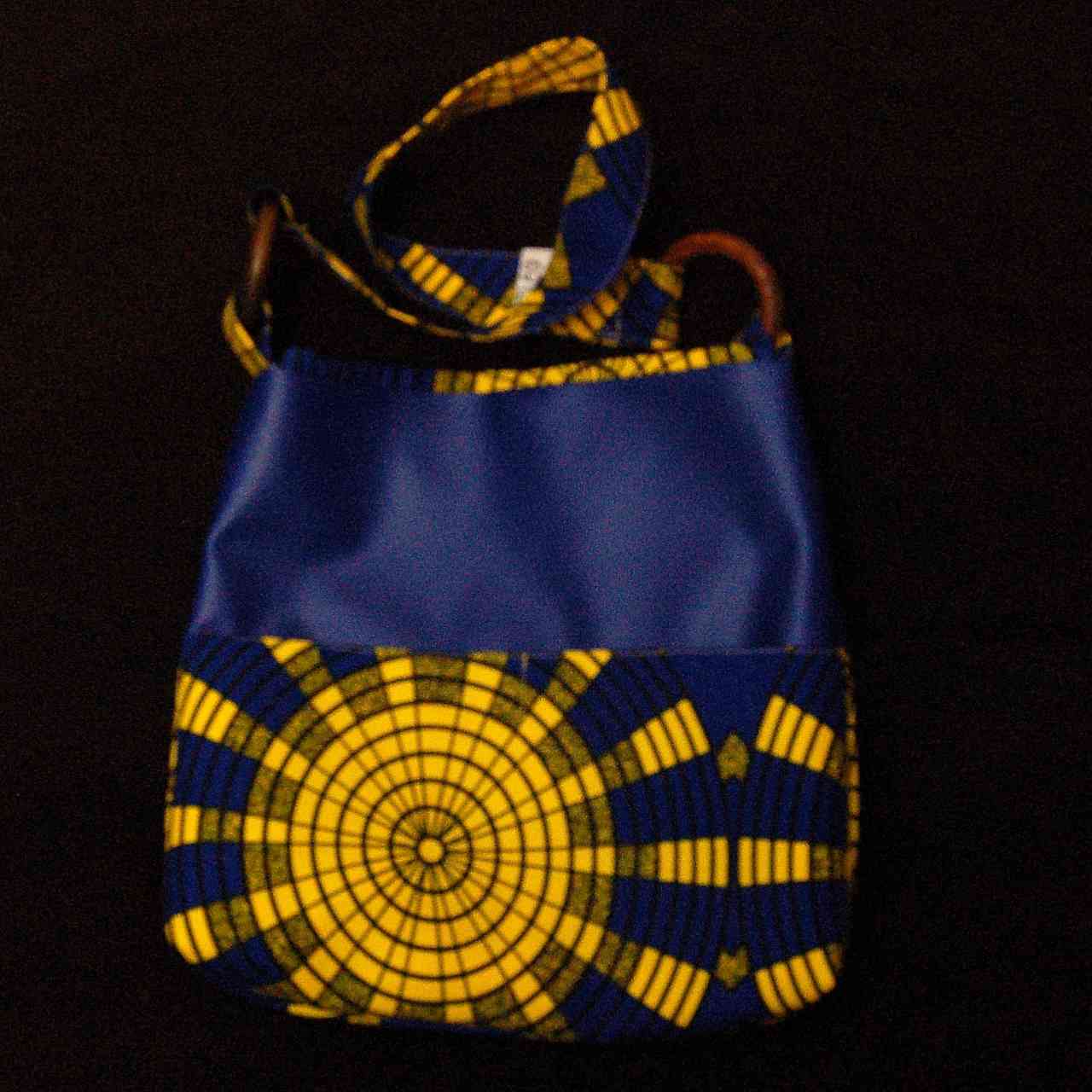 Sac simili bleu et jaune