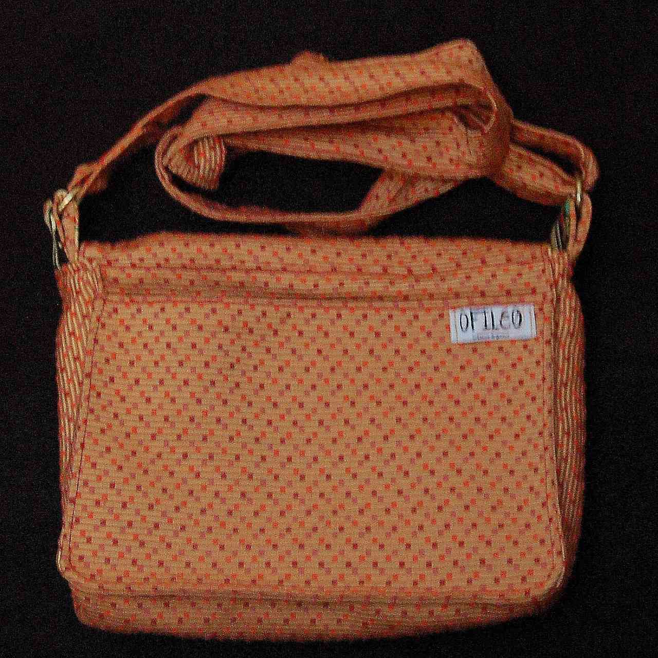 Sac à main bandoulière tissu à motifs orangés